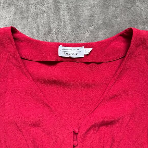 & Other Stories Long Sleeve Red Dress Buttoned US Size 4 - Picture 3 of 5